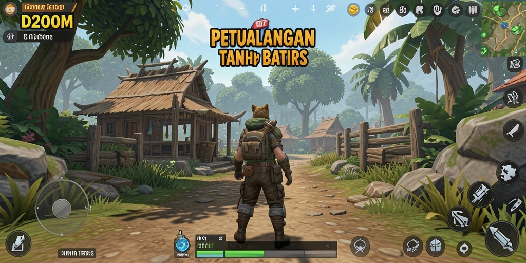 Screenshot menampilkan dunia terbuka yang menakjubkan dalam D200M.