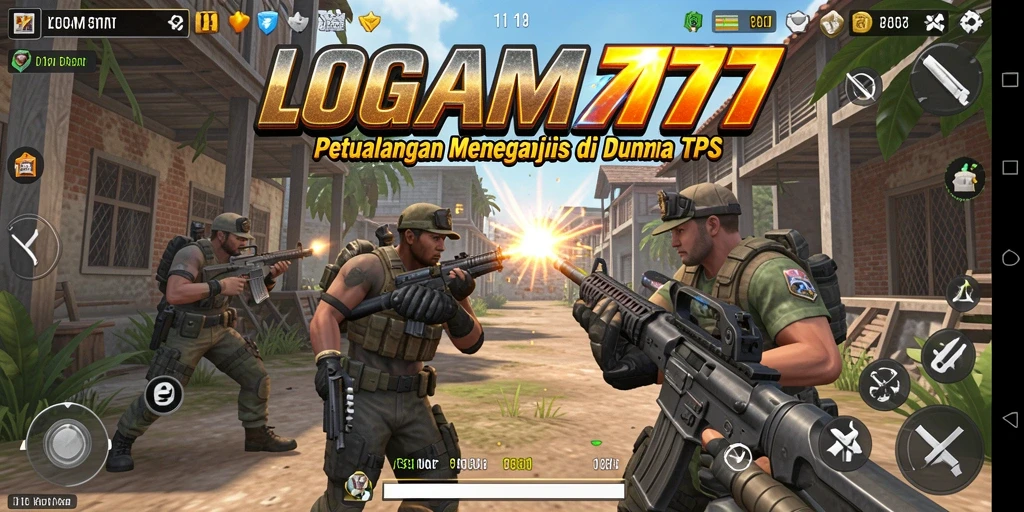 Tampilan gameplay LOGAM777 dengan aksi tembak menembak yang mendebarkan.