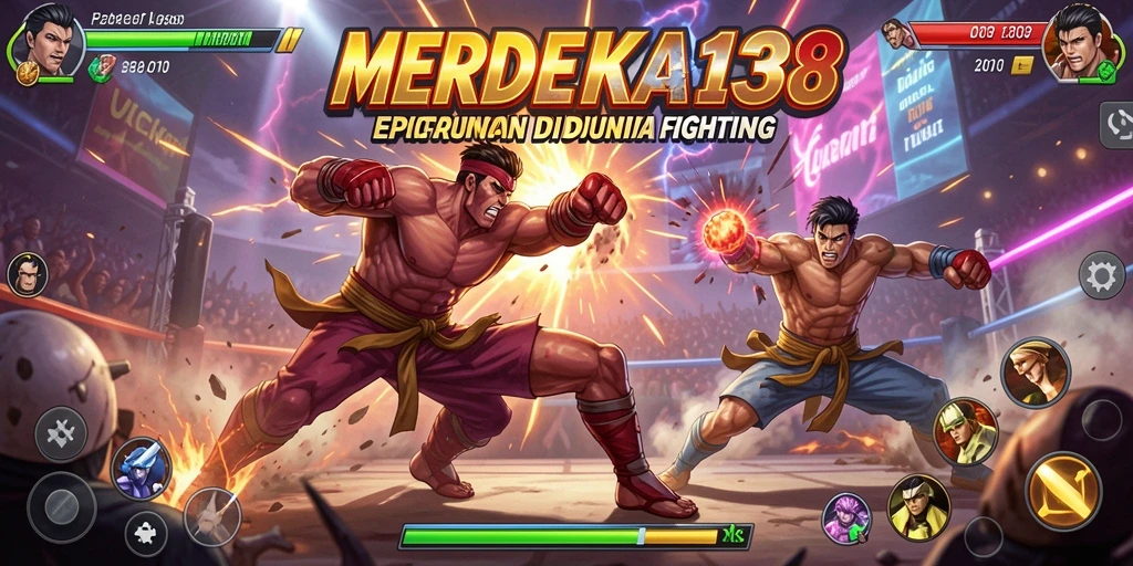 Tampilan gameplay pertarungan seru di MERDEKA138.