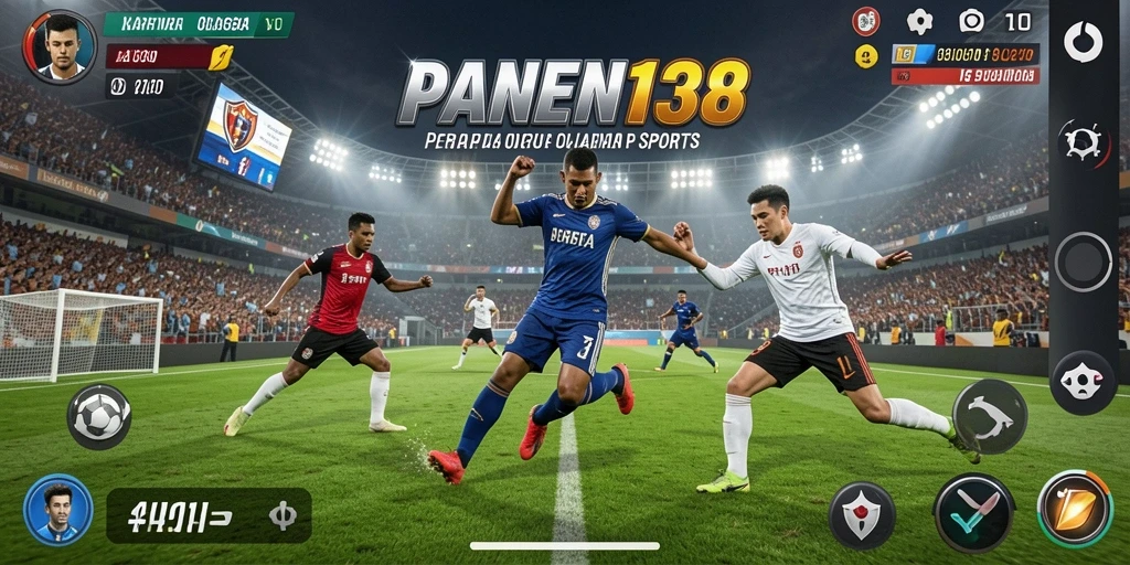 Tangkapan layar utama dari gameplay olahraga yang penuh aksi.