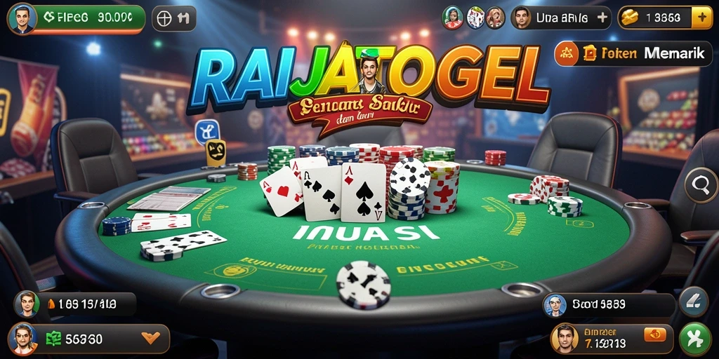 Tampilan antarmuka gameplay poker yang menarik dan dinamis.